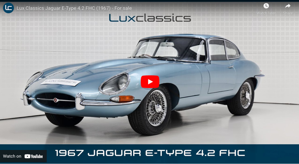 1967 Jaguar E-Type S1 4.2 FHC Opalescent silver blue metallic