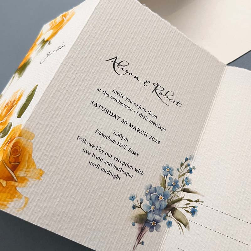 Bespoke wedding stationery Downham Hall