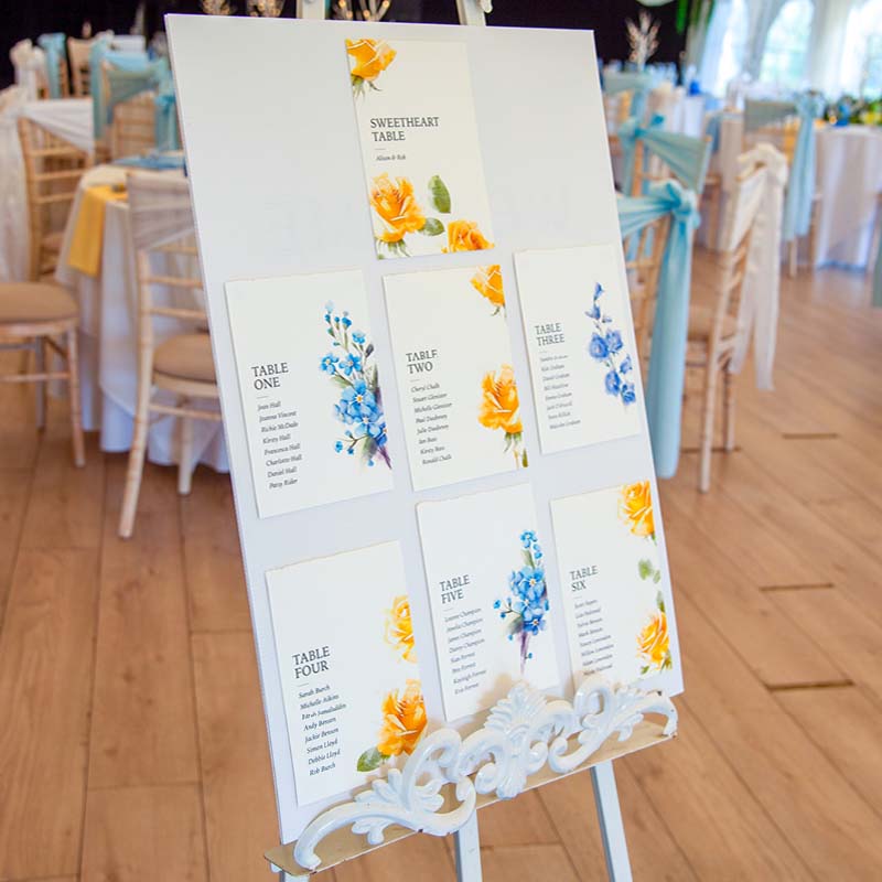 Wedding invitations table plan