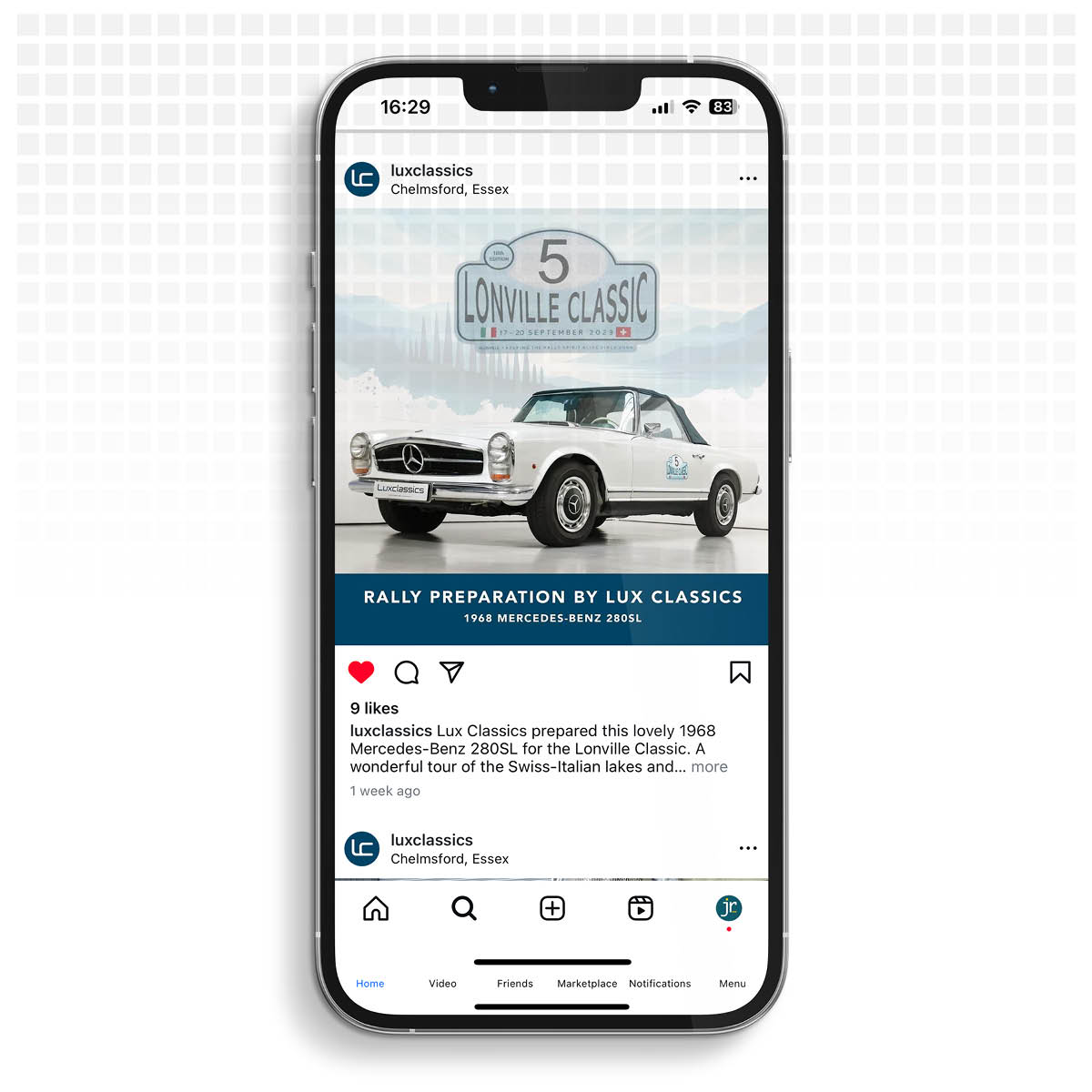 Lux classics and sports car sales and restoration Chelmsford Essex Mercedes Benz 190Sl Jaguar E-Type Porsche 356